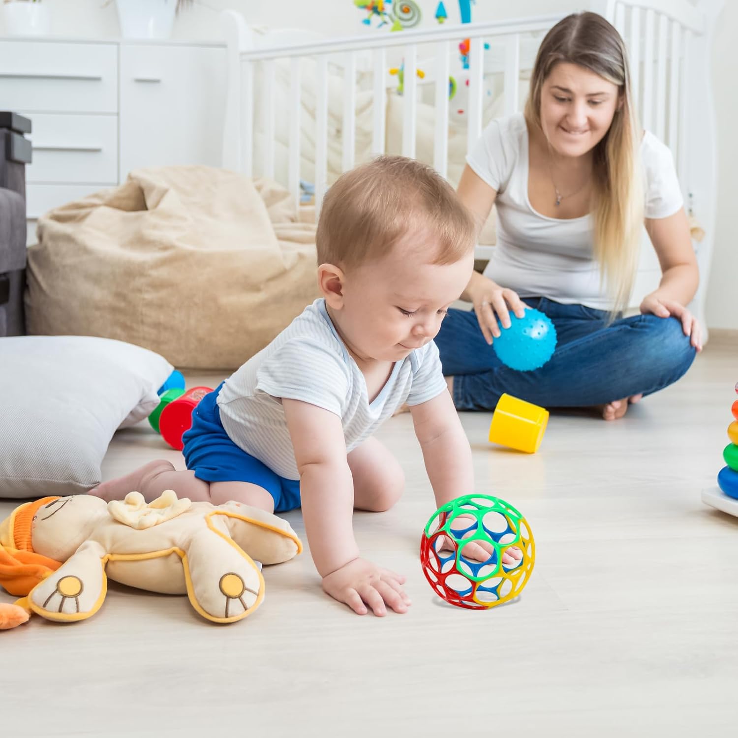 Balle Sensorielle Bébé - Jouet d'Éveil et Développement avec Sons et Textures - ESPACE DES BEBES