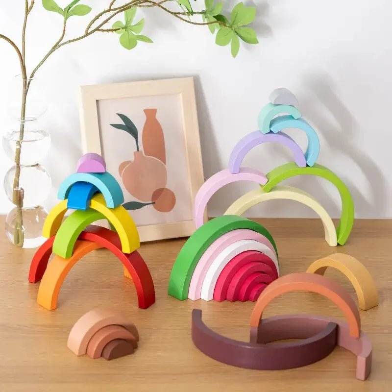 Jeu Arc - en - Ciel en Bois Montessori - ESPACE DES BEBES