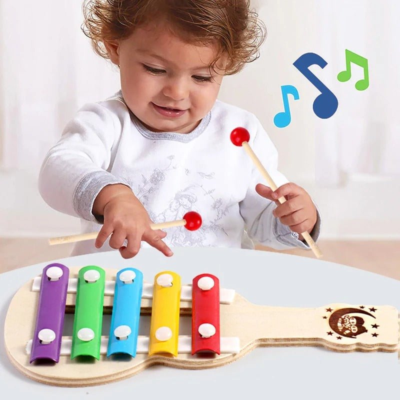 Xylophone en Bois pour Enfants - Jouet Musical Éducatif 8 Tons - Idéal pour Éveil Musical et Apprentissage des Couleurs - ESPACE DES BEBES