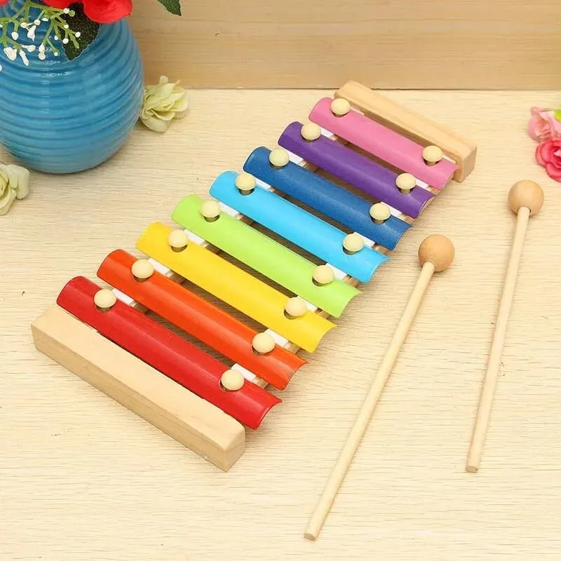 Xylophone en Bois pour Enfants - Jouet Musical Éducatif 8 Tons - Idéal pour Éveil Musical et Apprentissage des Couleurs - ESPACE DES BEBES